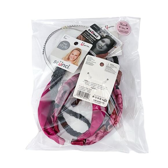 Hair Accessory Lot 7 Headbands Floral Velvet Satin Pearl Braided Bling Elastic - Picture 2 of 4